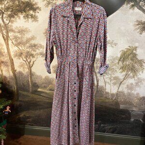 Vintage Liz Claiborne Cotton Patterned Long Sleeve Dress - S - Reformation Style